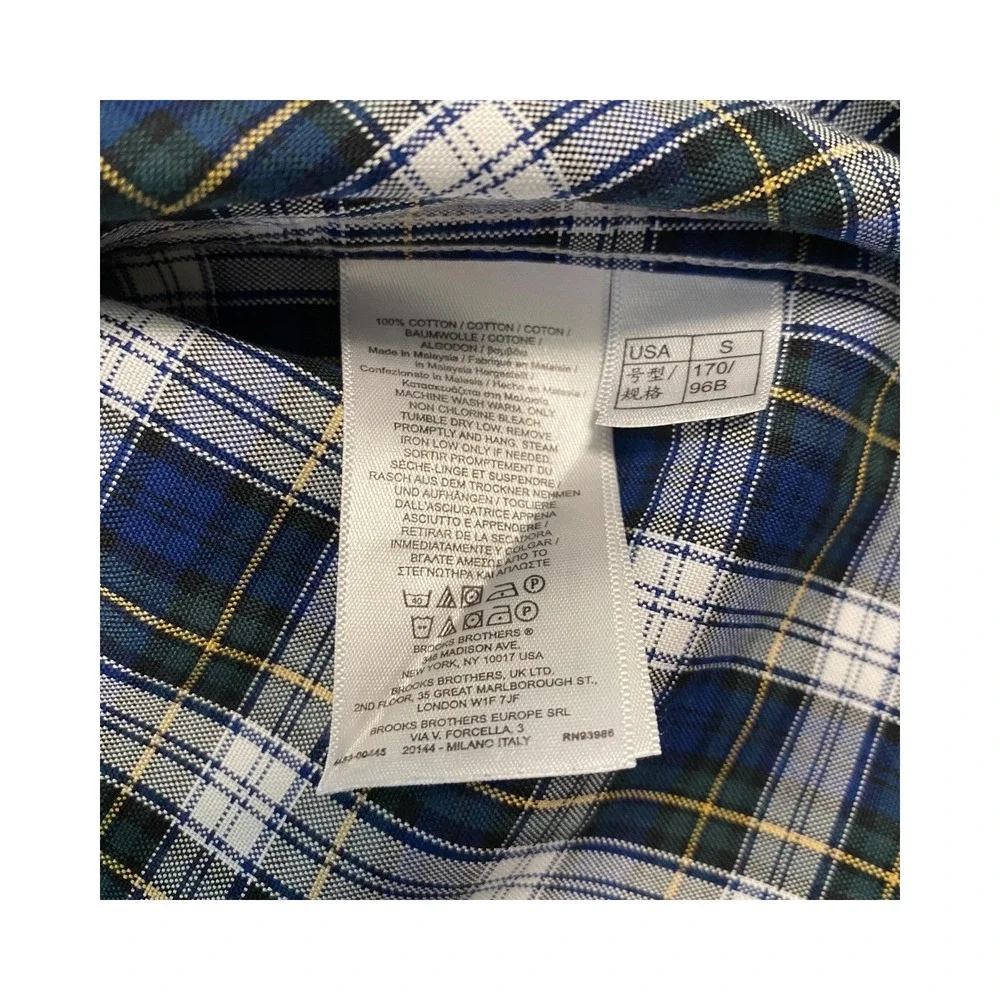 Brooks Brothers Madison Men's Small Plaid Button Down Long‎ Sleeve Shirt